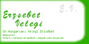 erzsebet velegi business card